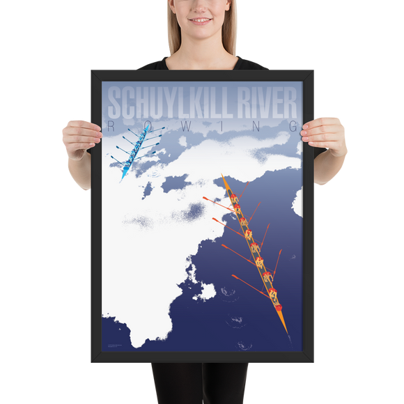 Schuylkill River – Men's Eights – Framed